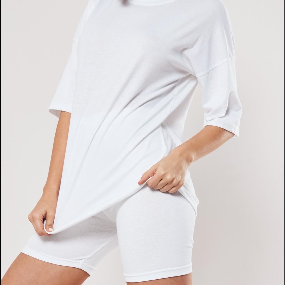 White Cycling Short Set